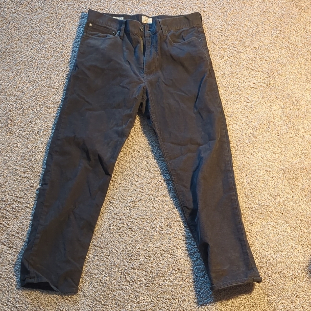 J. Crew Men's Straight Corduroy in Charcoal